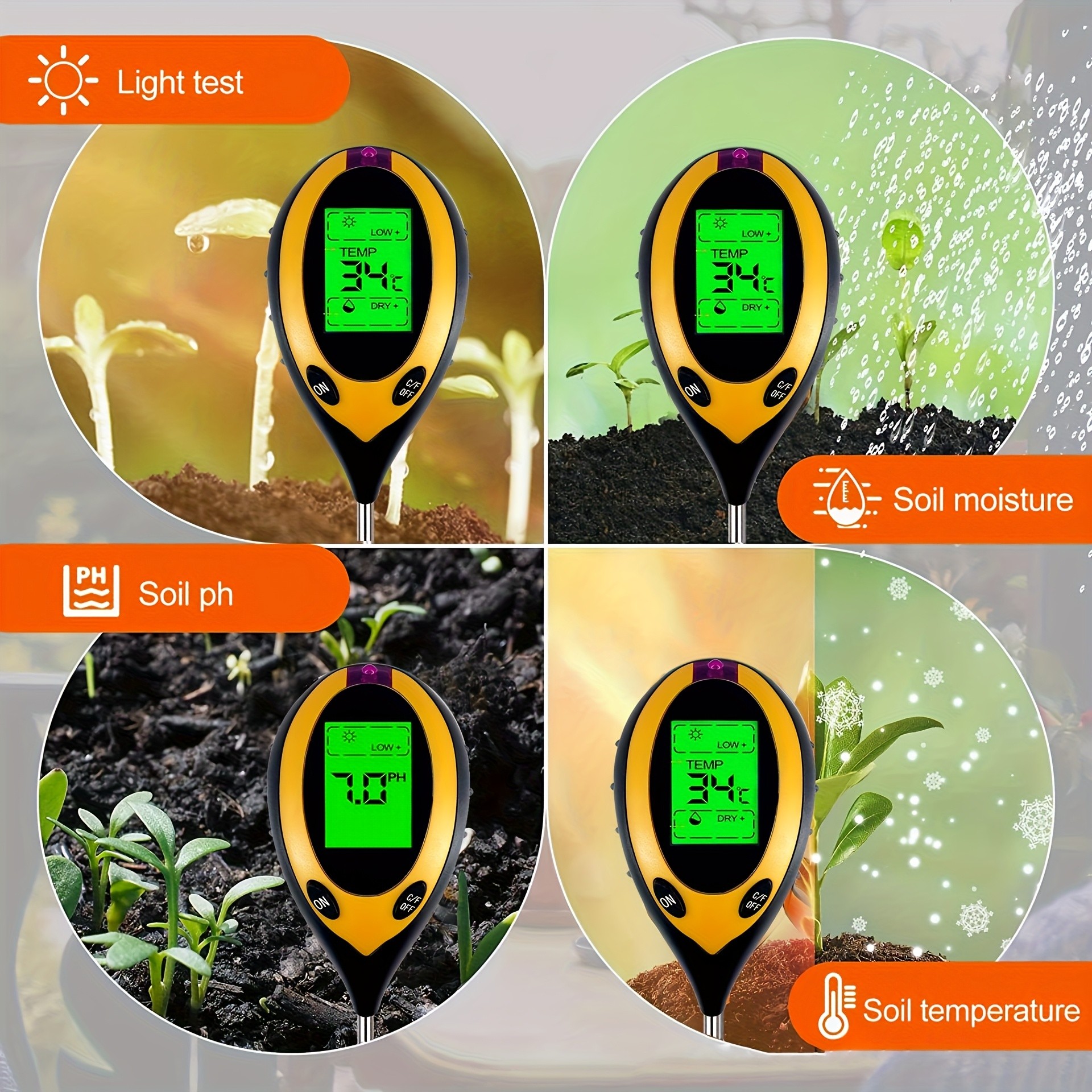 Soil PH Tester 4 in 1 PH Soil  - Ph Meter recensione e prezzo