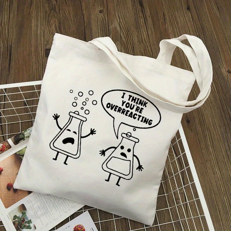 White Canvas Tote Bag Cartoon  - Medical Lab Day recensione e prezzo