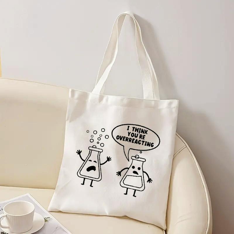 White Canvas Tote Bag Cartoon  - Medical Lab Day recensione e prezzo