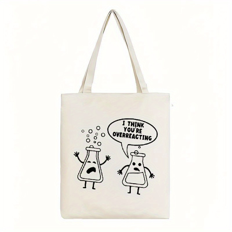 White Canvas Tote Bag Cartoon  - Medical Lab Day recensione e prezzo