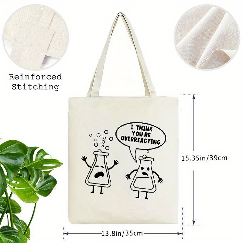 White Canvas Tote Bag Cartoon  - Medical Lab Day recensione e prezzo