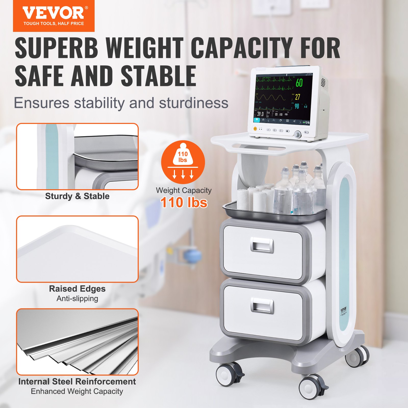 3 Tiers Lab Carts Mobile Medic - Medical Labs recensione e prezzo