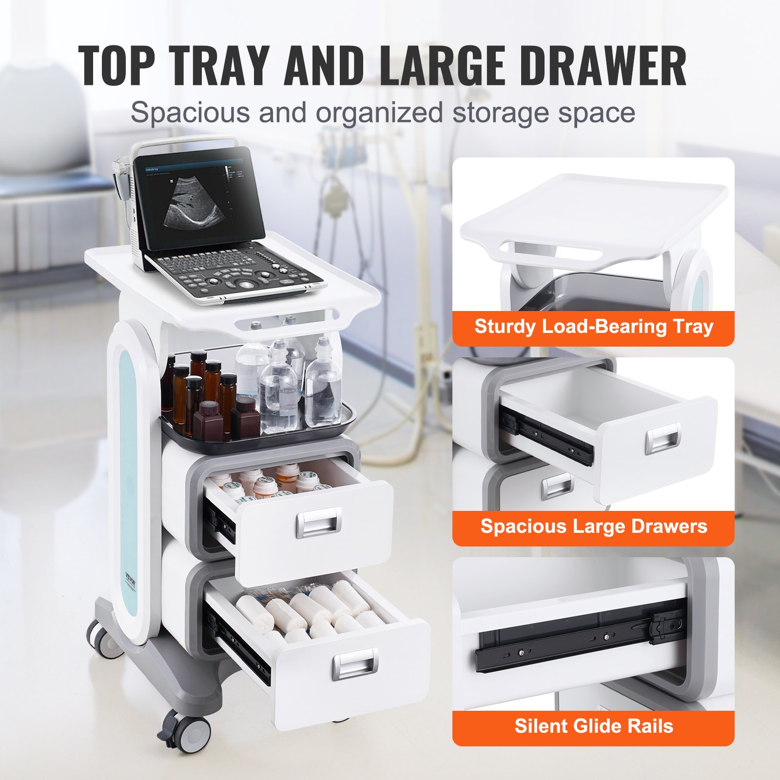 3 Tiers Lab Carts Mobile Medic - Medical Labs recensione e prezzo